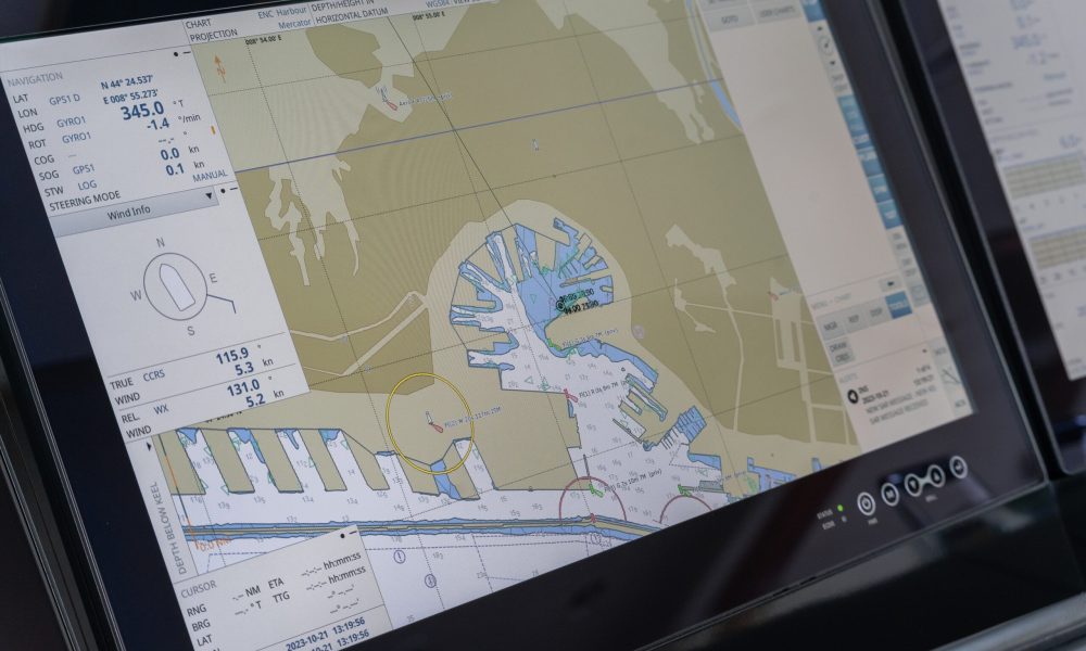 Detail,Of,The,Screen,Of,Modern,Digital,Navigation,System,Ecdis